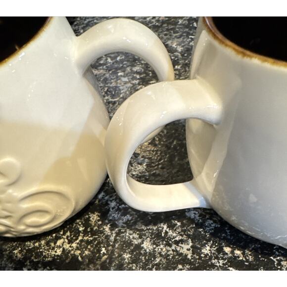 Starbucks 2013 Coffee Cup Mugs Small White Ceramic 12 Fl oz Casi Cielo Set 2 Lot - Picture 6 of 9